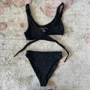 437 Four Three Seven Kenzie Top and Aubrey Bottom Swim Bikini- black
